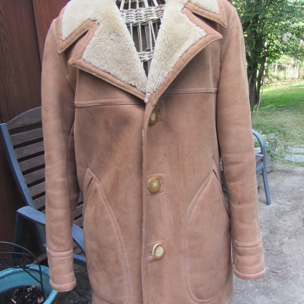 VTG 1970'S MEN'S SHEARLING COAT SIZE 40 / SMALL